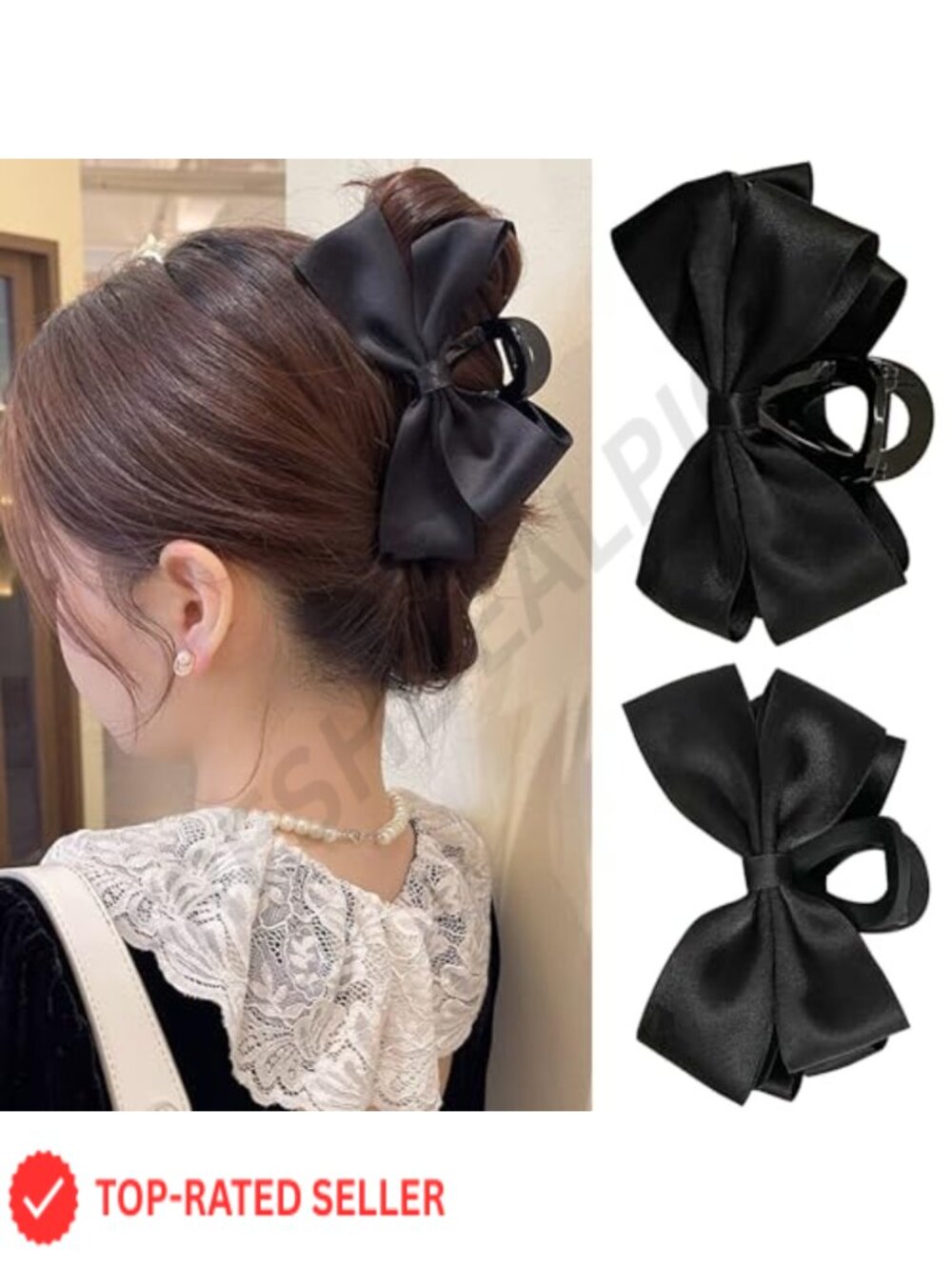 Bow-Knot Claw Hair Clips for Women Thick Thin Hair Non-Slip Plastic
